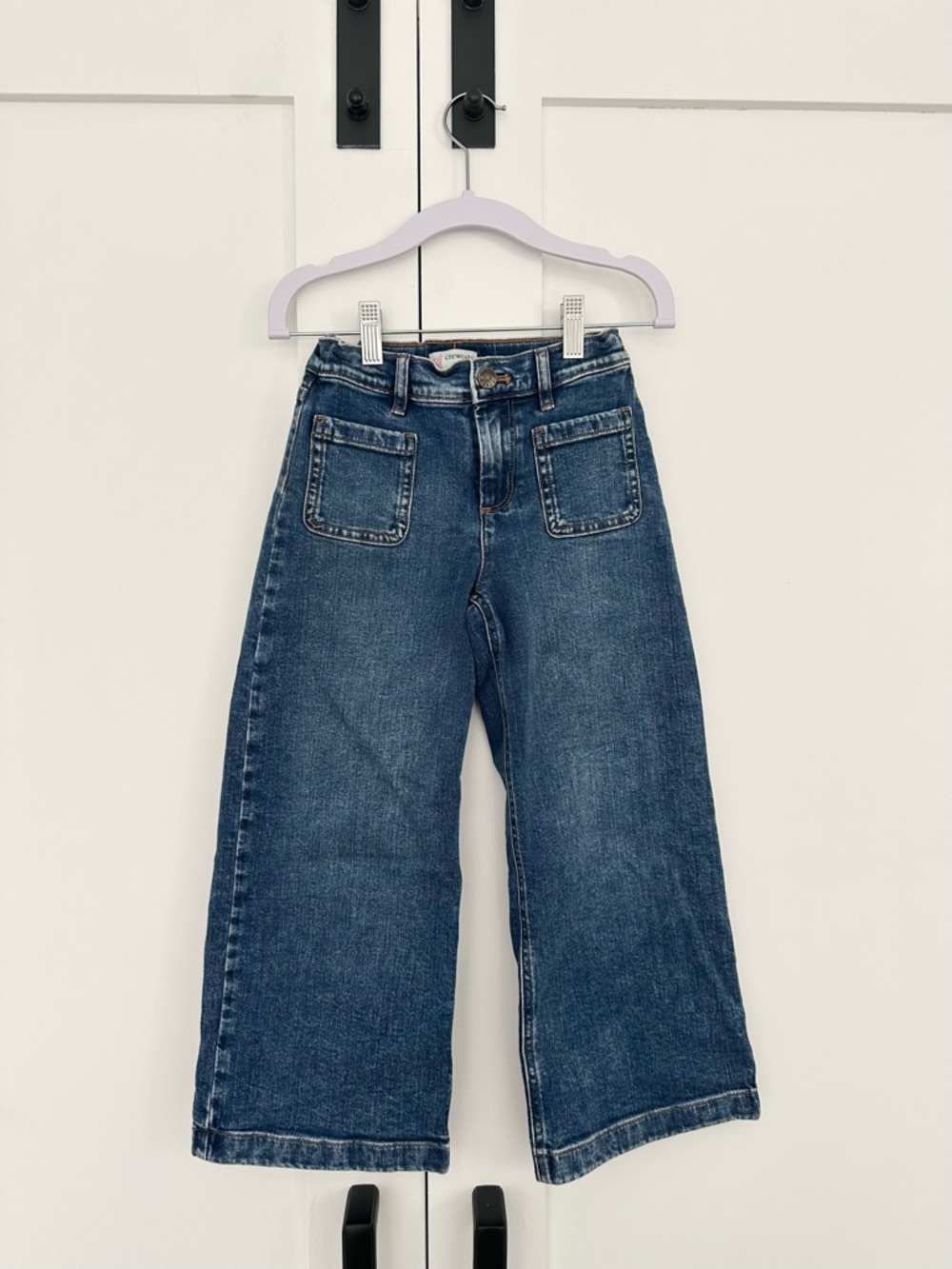 Crewcuts Girls Blue Wide-Leg Cropped Jeans